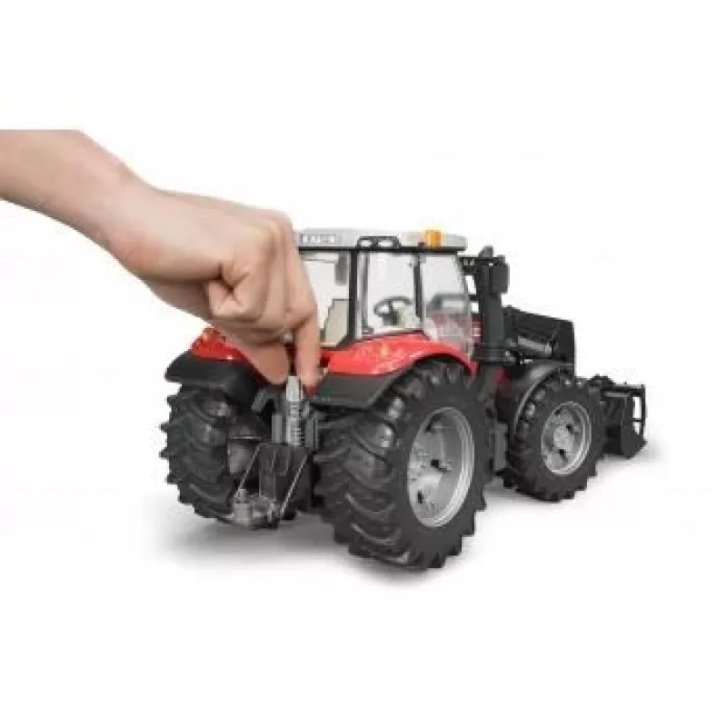 Trattore giocattolo BRUDER Massey Ferguson 7624 con caricatore frontale, rosso, per bambini da 3 anni