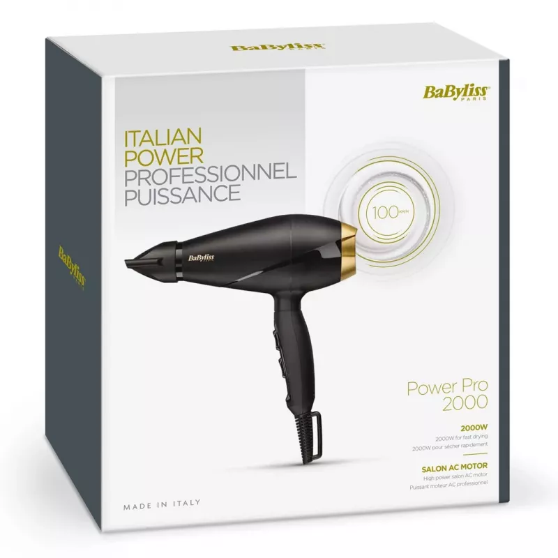 Asciugacapelli BaByliss 6704E 2000 W nero, oro