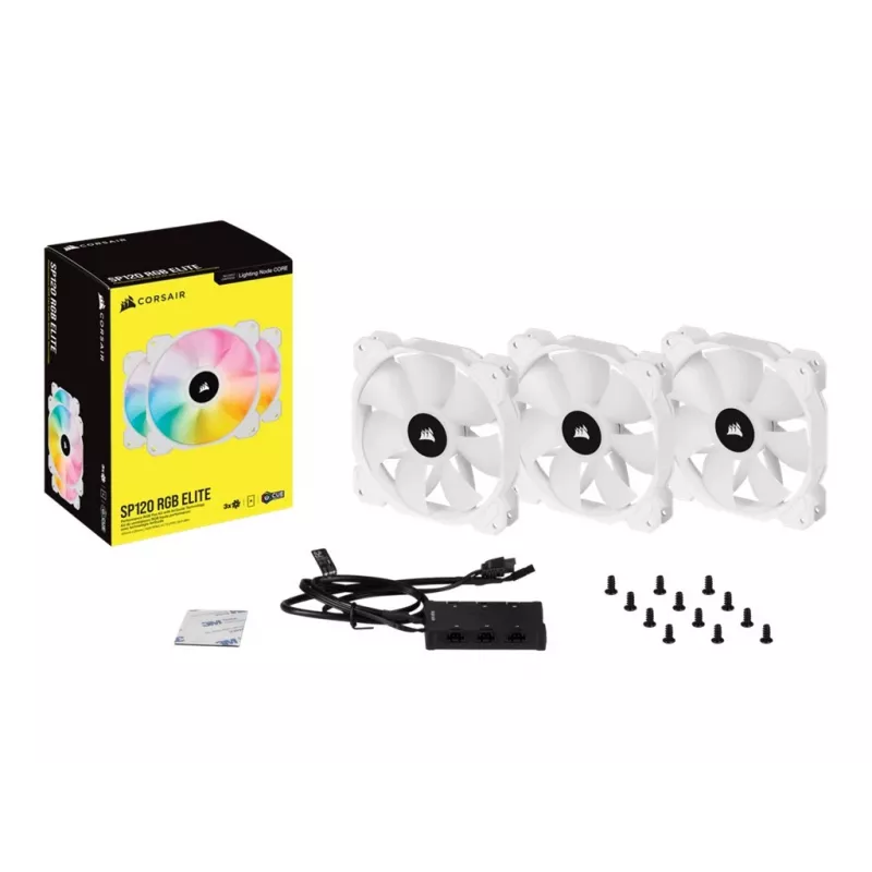 Corsair iCUE SP120 RGB ELITE Performance 120mm bianco PWM ARGB ventola per case confezione da tre