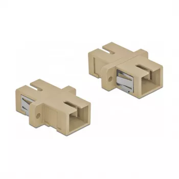 Connettore in fibra ottica SC femmina-femmina DELOCK 85993, beige, confezione da 4