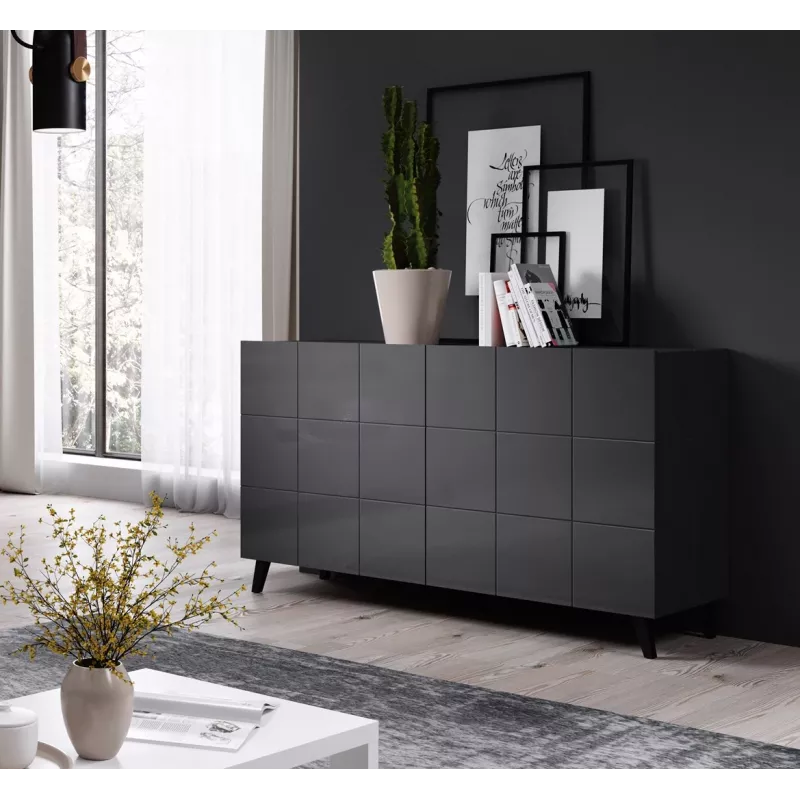 Cama Sideboard 2D REJA grigio grafite lucido/grigio grafite lucido