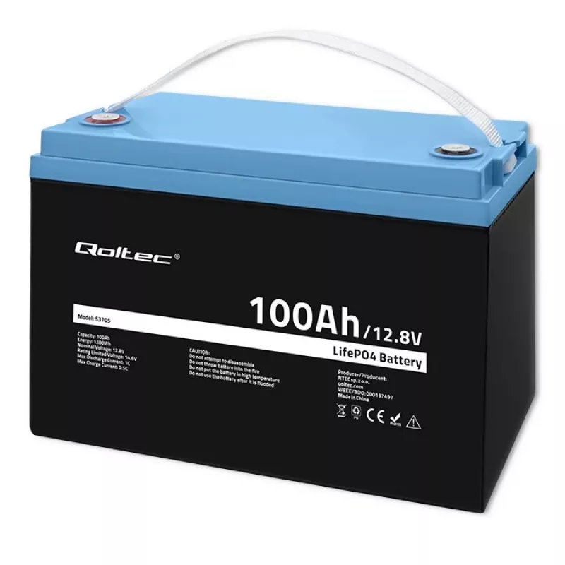Batteria Qoltec 53705 litio ferro fosfato 100 Ah 12,8 V