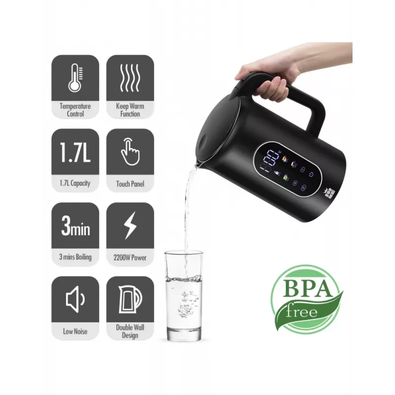 Bollitore elettrico Forme FKG-2117 1,7 l 2200 W nero