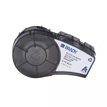 Brady, M21-11-499, tessuto di nylon, nero su bianco, 19,05 x 12,70 mm, permanente (140 etichette) (152090)