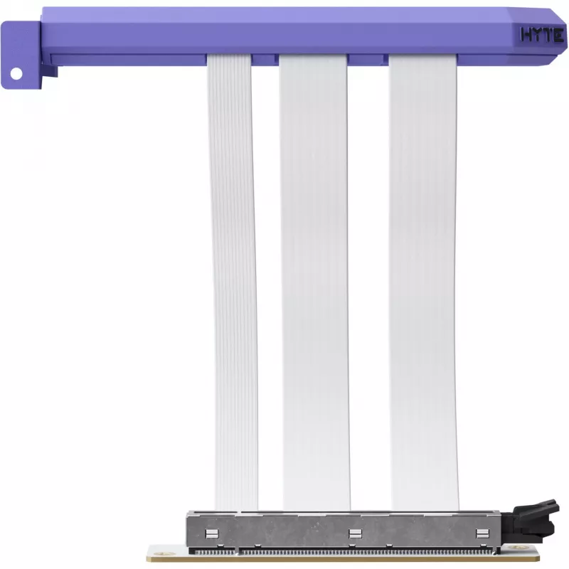 Cavo riser PCIe 5.0 Hyper di HYTE, modello ACC-HYTE-PCIE50-TM, 20 cm, viola/bianco