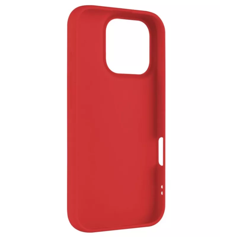 Cover posteriore FIXED per Apple iPhone 16 Pro, superficie gommata, rosso