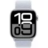 Apple Watch Series 10 Case in alluminio GPS + Cellular 42 mm Argento Sport Loop Blu cloud