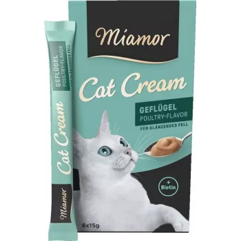 MIAMOR Crema per gatti pollame - snack per gatti - 6x15g