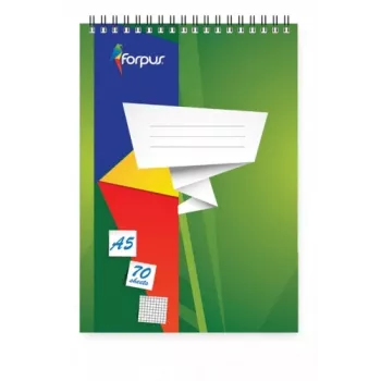 Quaderno con rilegatura a spirale Forpus, A5/70, a quadretti 0723-003