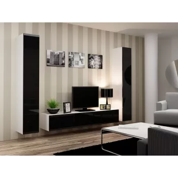 Armadietto chiuso Cama VIGO '180' 180/40/30 bianco/nero lucido