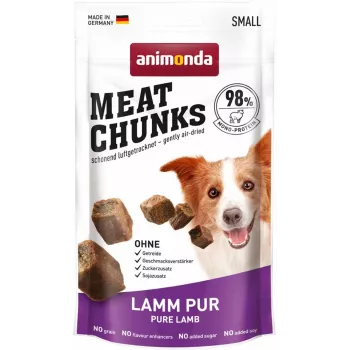Snack per l'addestramento animonda Meat Chunks Pure Lamb Adult 60 g, monoproteico, senza zucchero e glutine