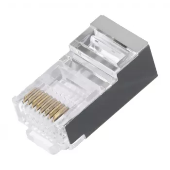 Connettore RJ-45 LANBERG PLS-5000EZ, Cat5e, F/UTP (FTP), grigio, 100 pz.