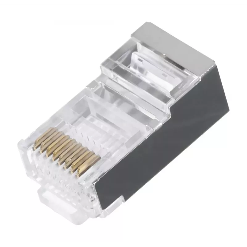 Connettore RJ-45 LANBERG PLS-5000EZ, Cat5e, F/UTP (FTP), grigio, 100 pz.