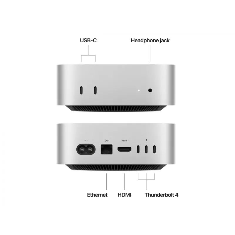 Apple Mac mini Apple M M4 16 GB 256 GB SSD macOS Sequoia Mini PC argento