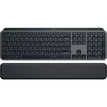 Tastiera full-size senza fili Logitech Master MX Keys S — graphite, Bluetooth e 2,4 GHz (nano), USB-C ricaricabile, retroilluminata, QWERTY US International