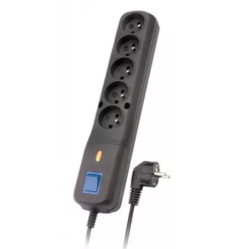 Prolunga elettrica Lestar 1966000422 5 m per interni nero con interruttore e spia, 250 V 10 A