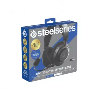 Cuffie STEELSERIES Arctis Nova 3P Wireless Bluetooth circumaurali con archetto, 20–22000 Hz, 260 g, nero