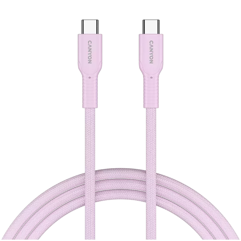CANYON cavo OnWire 60CL C-C 60W COLOR intrecciato 1m rosa