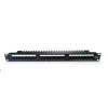 Digitus DN-91524U-EC patch panel 19" a 24 porte Cat5e U/UTP, 1U, con supporto per cavi, nero