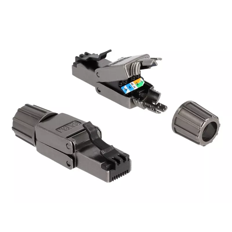 Cavo di rete DeLOCK connettore maschio RJ45 Cat.8.1 STP senza attrezzi nero