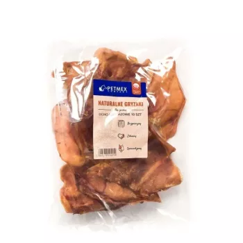 Snack da masticare per cani PETMEX orecchio di maiale confezione da 10 · orecchie di maiale naturali da 40 g ciascuna · totale 400 g · per cani adulti di taglia media e grande