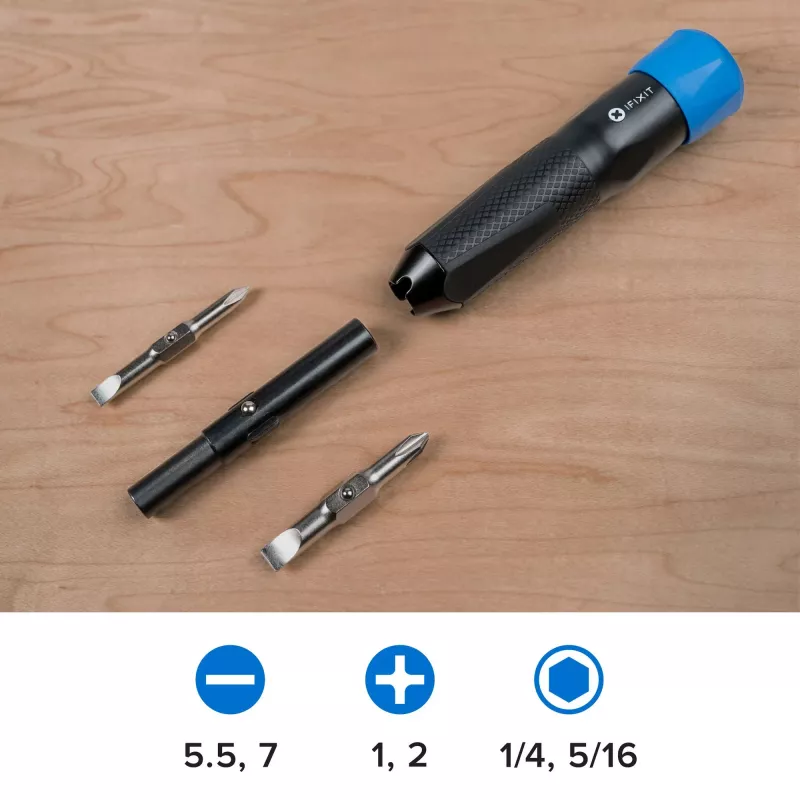 iFixit Narwhal cacciavite 6 in 1 con cappuccio girevole bloccabile, nero