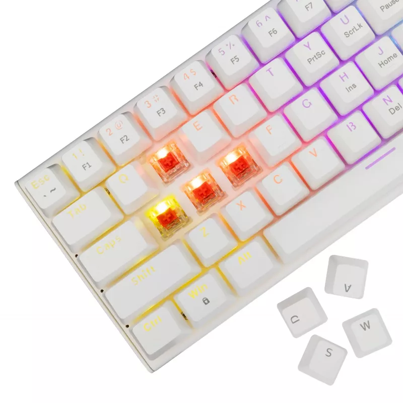 Tastiera meccanica White Shark Wakizashi-2 switch US Red, tenkeyless/layout US, bianca