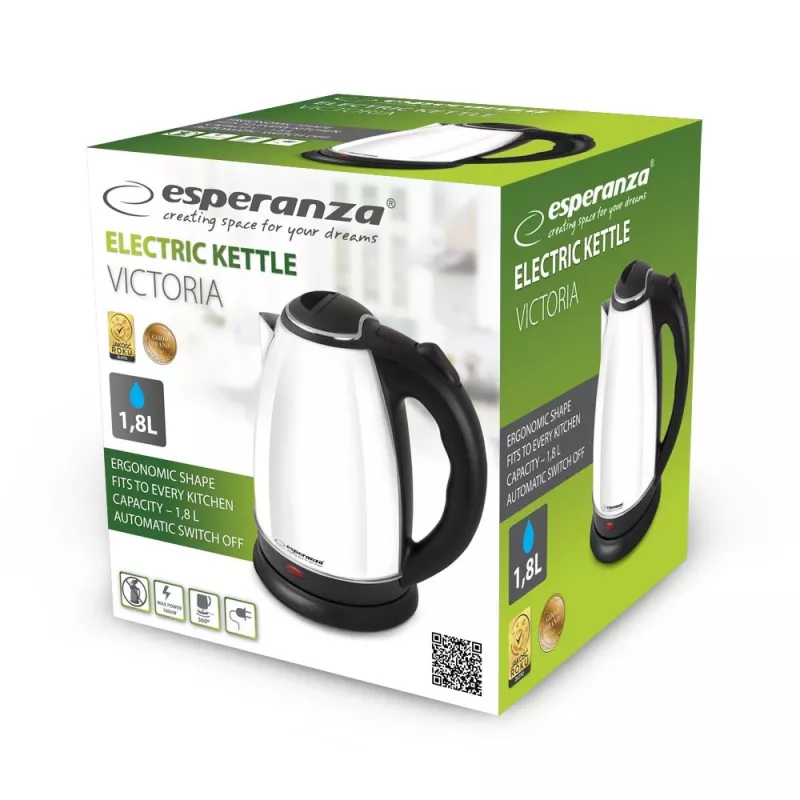 Bollitore elettrico Esperanza EKK113W 1,8 l nero, bianco 1800 W