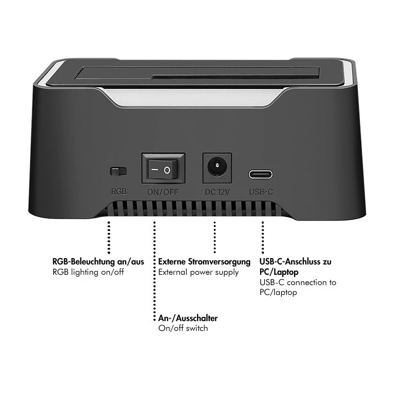 LogiLink Docking station HDD LogiLink Quickport USB 3.2 1 porta per 2,5/3,5 SATA (QP0035)