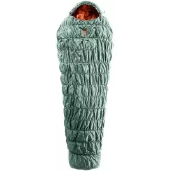Sacco a pelo DEUTER Exosphere +4° EL sage-paprika, sacco a pelo leggero e compatto per donna con zip a sinistra