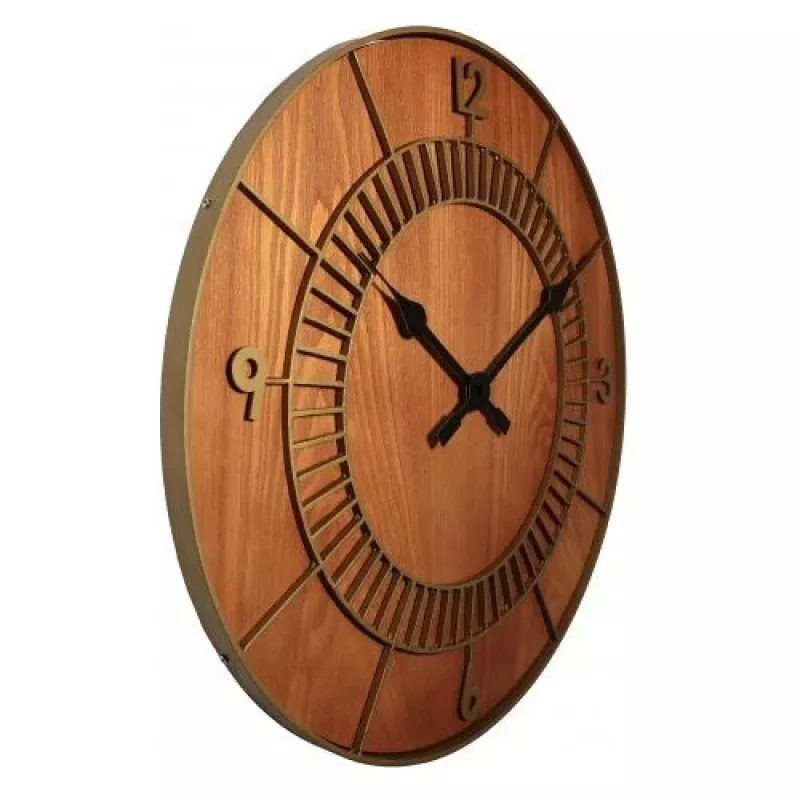 NeXtime orologio 3113br Wood Round, Ø50 cm, orologio da parete, marrone