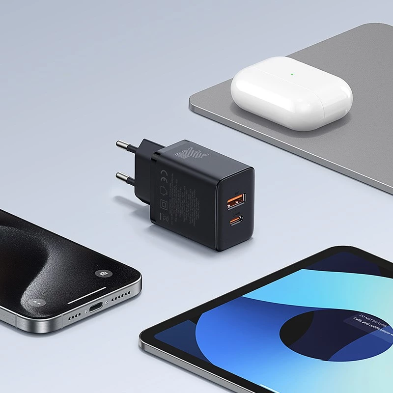 Alimentatore Baseus P10111404113-00 Cube USB-C / USB-A 30W nero