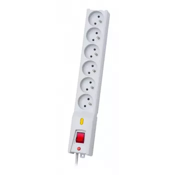Lestar LX 610 Multipresa con protezione da sovratensioni, 6 prese, 1,5 m, Grigio