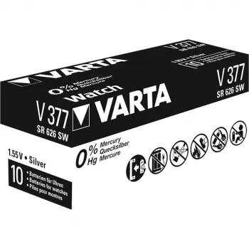 Varta 00377101111 pila a bottone 21 mAh, argento