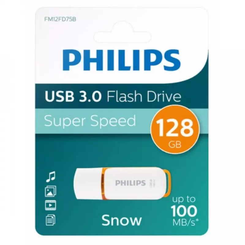 Philips FM12FD75B/00 chiavetta USB 128 GB USB Type-A 3.2 Gen 1 (3.1 Gen 1) arancione, bianco