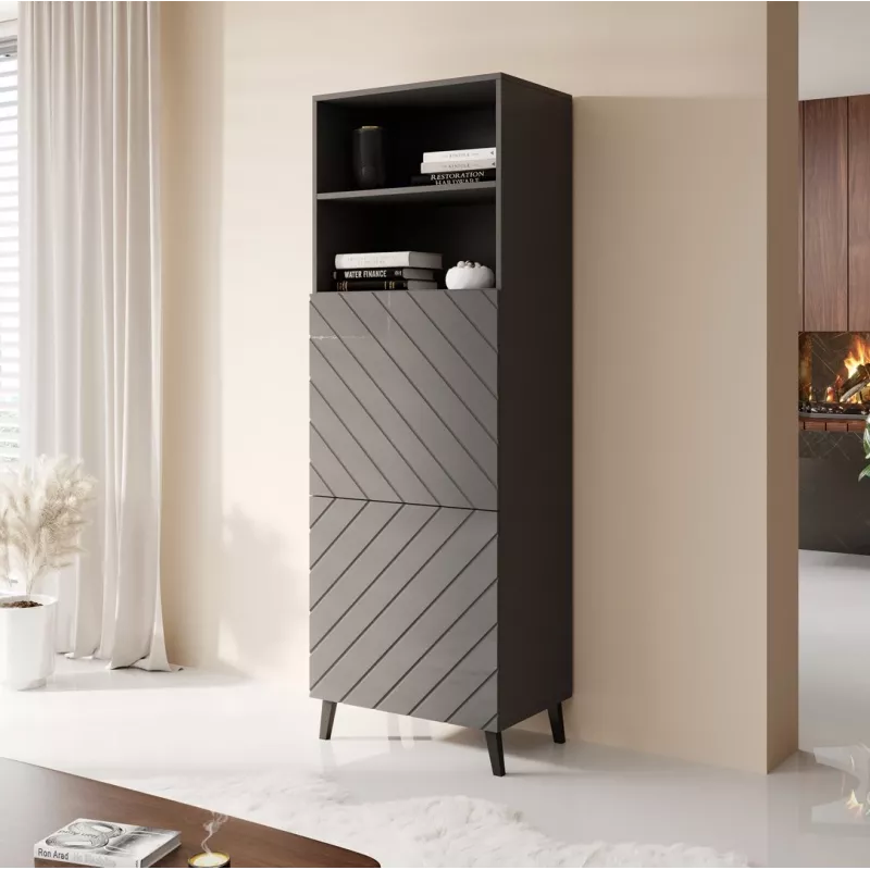 Armadio contenitore cama meble ABETO 60×40×176,5 cm grafite/grafite lucido