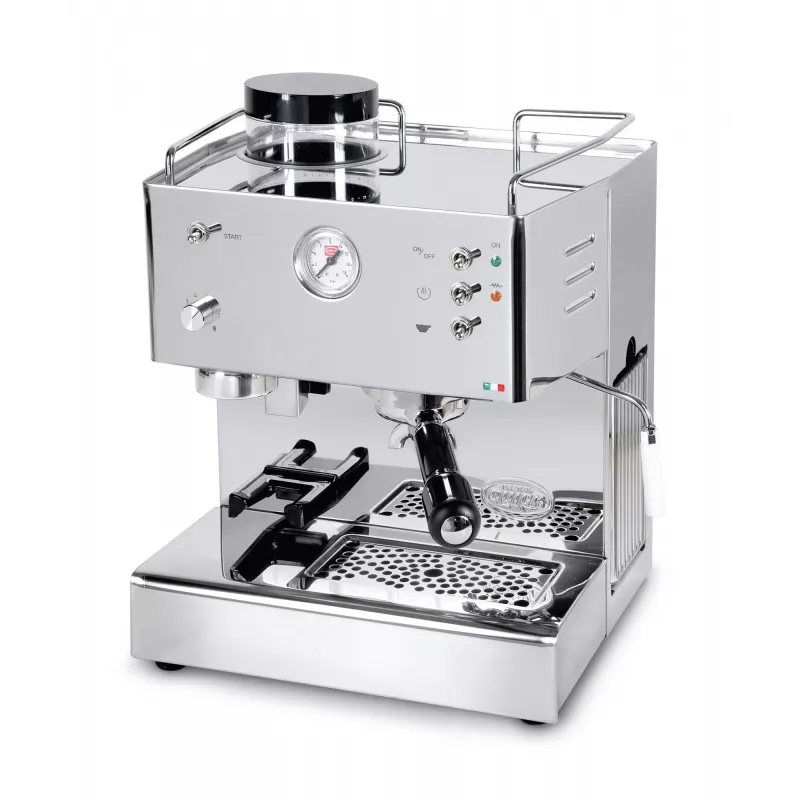 Quick Mill Pegaso, macchina per espresso, chicchi di caffè, macinacaffè integrato, 1200 W, acciaio inox