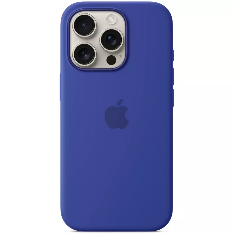Custodia in silicone Apple iPhone 16 Pro MagSafe blu oltremare