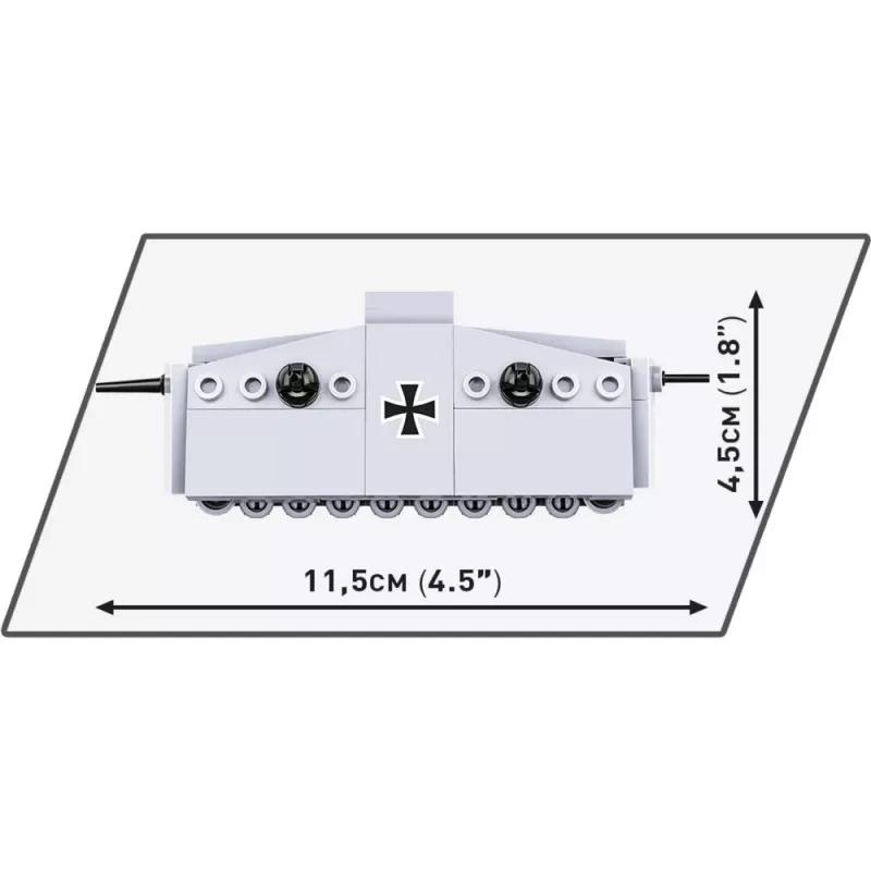 Set di costruzione COBI Sturmpanzerwagen A7V — 119 pezzi, consigliato da 5 anni, argento