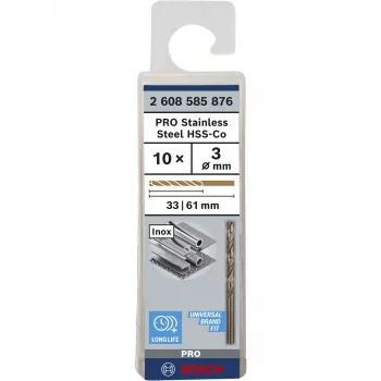 Punta elicoidale Bosch HSS-Co DIN 338 3 mm