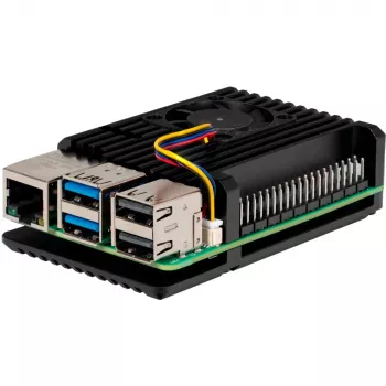 Joy-IT Armor Case BLOCK ACTIVE case SBC adatto per schede di sviluppo Raspberry Pi (RB-AlucaseP5-07FAN)