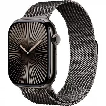 Apple Watch Series 10 GPS + Cellular 46mm cassa in titanio ardesia con cinturino Milanese ardesia - M/L (MWYW3QF/A)
