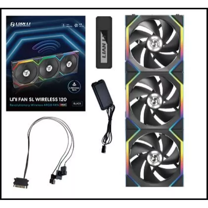 LIAN LI UNI FAN SL Wireless 120 ARGB Nero confezione da 3