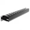 Delock 67628 pannello di gestione cavi da 19" con spazzola, 1U, nero