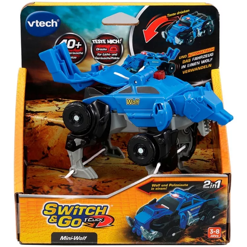 Switch & Go Dinos - OneClick-Mini-Wolf, figura da gioco
