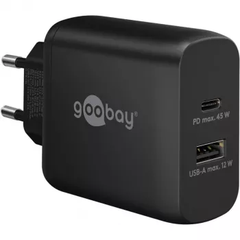 Goobay 65411 caricabatterie per dispositivi mobili cuffie - smartphone - tablet nero AC ricarica rapida interno (65411)