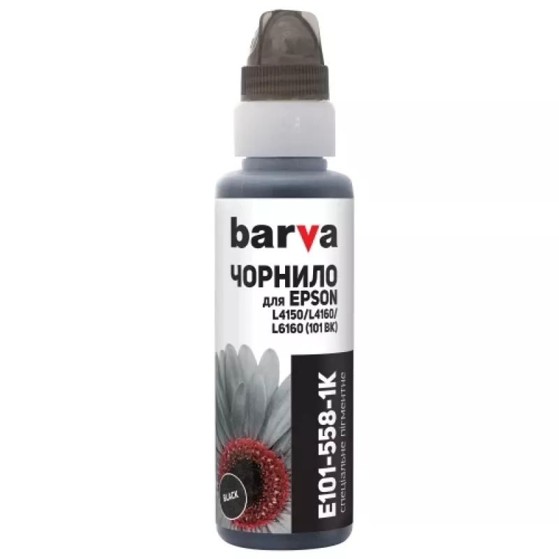Flacone di ricarica inchiostro compatibile Barva Epson 101 BK (C13T03V14A) (E101-558-1K), nero