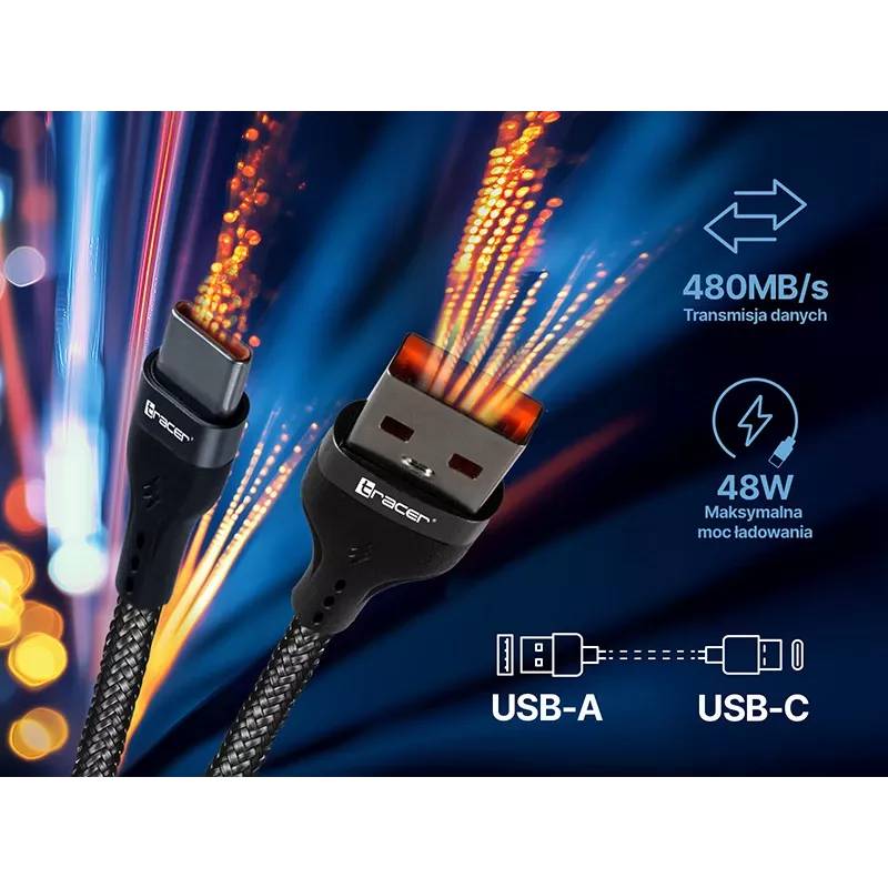 Tracer 47486 cavo USB A - Lightning M/M 1m rosso