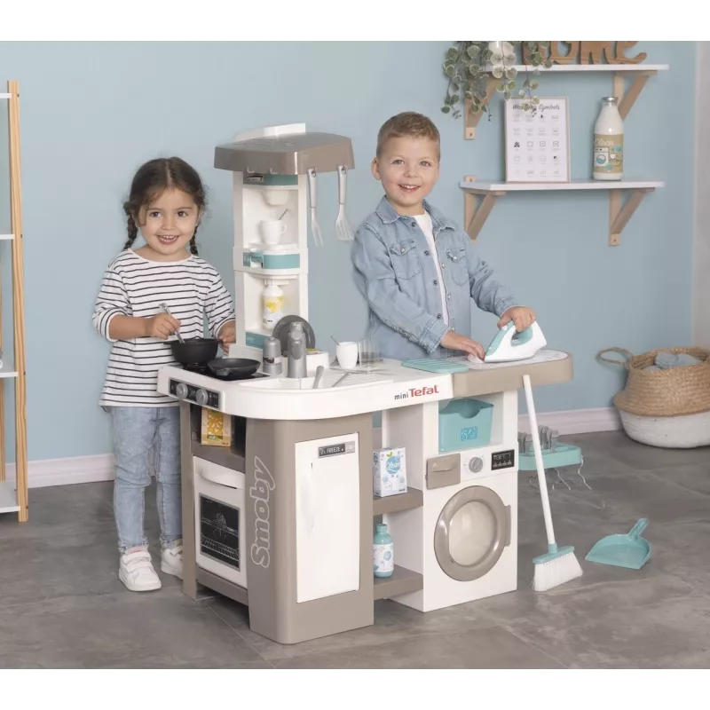 Smoby 311050 cucina giocattolo con area lavanderia e accessori