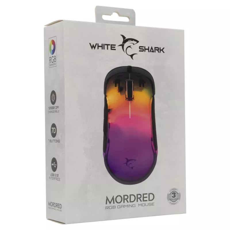 Mouse White Shark GM-5017 Mordred nero USB